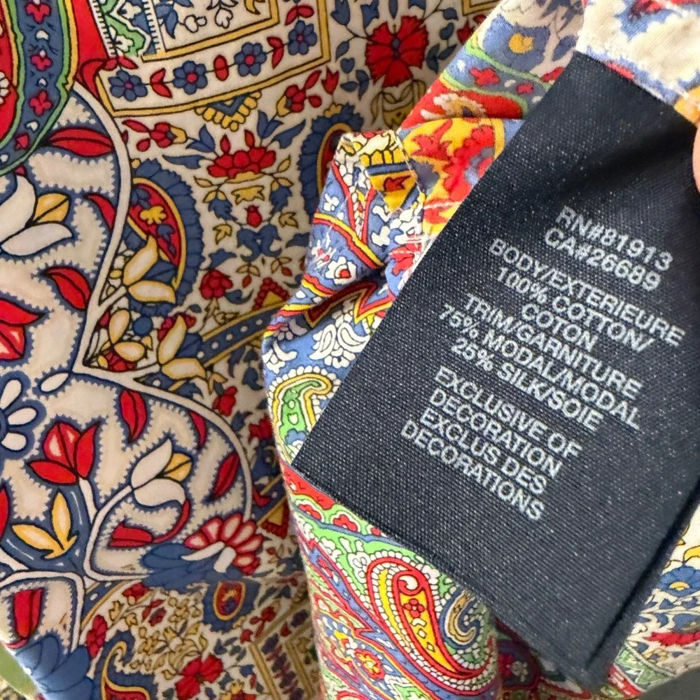 Robert Graham Mens XL Paisley Patchwork Long Sleeve Button Down Shirt Multi